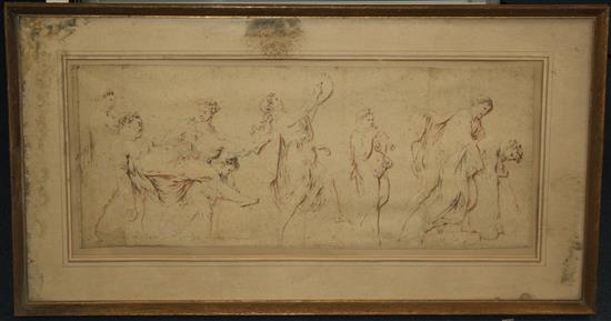 After Reubens Bacchic procession, 10.5 x 26in.